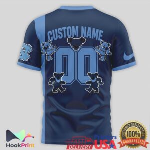 North Carolina Tar Heels NCAA Champions 2026 Custom Name Grateful Dead Dancing Bears T Shirt