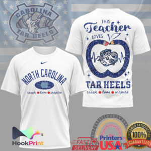 North Carolina Tar Heels This Teacher Loves Tar Heels Teach Love Inspire Vintage Fans T Shirt