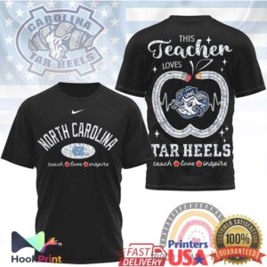 North Carolina Tar Heels This Teacher Loves Tar Heels Teach Love Inspire Vintage Fans T Shirt