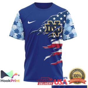 Notre Dame Fighting Irish Autism Awareness I Wear Blue For Fans 2026 T Shirt