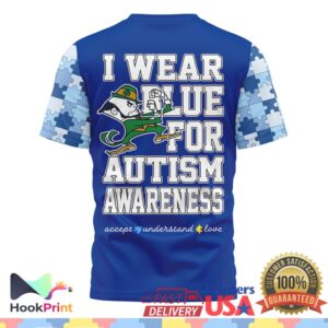 Notre Dame Fighting Irish Autism Awareness I Wear Blue For Fans 2026 T Shirt