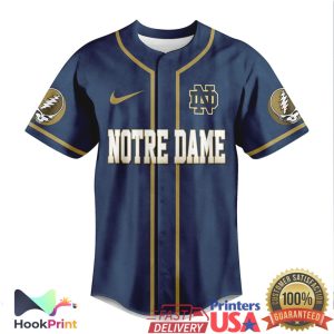 Notre Dame Fighting Irish Grateful Dead Dancing Bears Baseball Jersey Notre Dame Fighting Irish Grateful Dead Dancing Bears Baseball Jersey