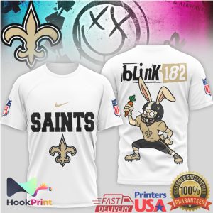 New Orleans Saints x Blink 182 Bunny Alternative Logo Fan T Shirt