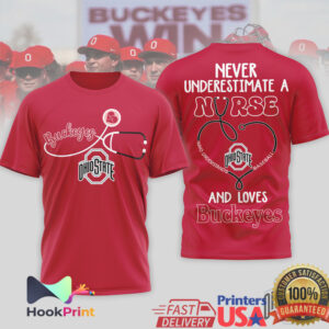 Ohio State Buckeyes Baseball Never Underestimate A Nurse Women Red T Shirt Ohio State Buckeyes Baseball Never Underestimate A Nurse Women Red T Shirt