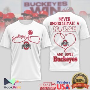 Ohio State Buckeyes Baseball Never Underestimate A Nurse Women Red T Shirt