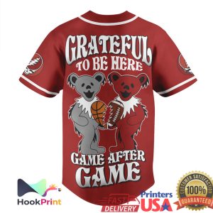 Ohio State Buckeyes Grateful Dead Dancing Bears Scarlet Baseball Jersey