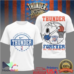 Oklahoma City Thunder Basketball Snoopy Forever 2026 T Shirt Oklahoma City Thunder Basketball Snoopy Forever 2026 T Shirt