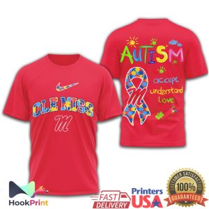 Ole Miss Rebels Autism Awareness Accept Understand Love T Shirt