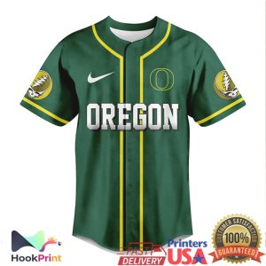 Oregon Ducks Grateful Dead Game After Game Baseball Jersey Oregon Ducks Grateful Dead Game After Game Baseball Jersey
