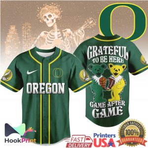 Oregon Ducks Grateful Dead Game After Game Baseball Jersey