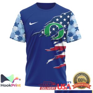 Oregon Ducks NCAA Autism Awareness Puzzle Piece Blue Supporters Fans T Shirt
