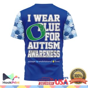 Oregon Ducks NCAA Autism Awareness Puzzle Piece Blue Supporters Fans T Shirt