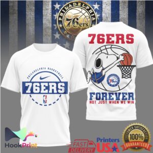 Philadelphia 76ers Basketball Snoopy Forever 2026 T Shirt Philadelphia 76ers Basketball Snoopy Forever 2026 T Shirt