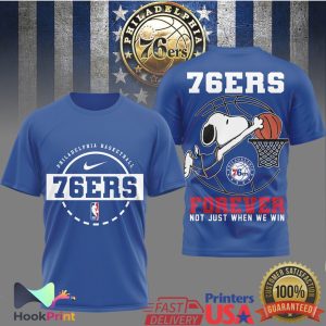 Philadelphia 76ers Snoopy Forever Not Just When We Win NBA T Shirt