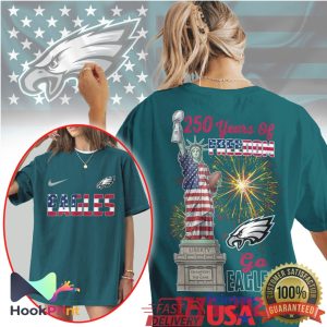 Philadelphia Eagles 250 Years Of Freedom Statue of Liberty Patriotic NFL T Shirt Philadelphia Eagles 250 Years Of Freedom Statue of Liberty Patriotic NFL T Shirt