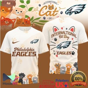 Philadelphia Eagles International Cat Day Cute Paw Print T Shirt