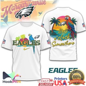 Philadelphia Eagles It's 5 O'Clock Somewhere Tropical Parrot NFL T Shirt