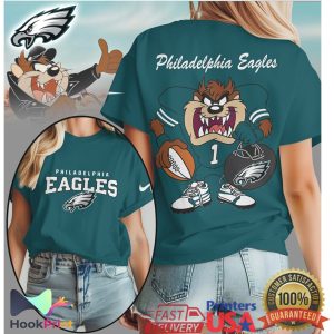 Philadelphia Eagles Looney Tunes Taz Tasmanian Devil Midnight Green Fan T Shirt Philadelphia Eagles Looney Tunes Taz Tasmanian Devil Midnight Green Fan T Shirt