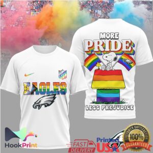 Philadelphia Eagles More Pride Less Prejudice Snoopy Rainbow 2026 T Shirt Philadelphia Eagles More Pride Less Prejudice Snoopy Rainbow 2026 T Shirt