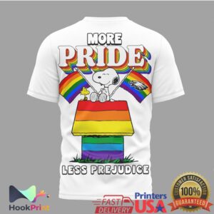 Philadelphia Eagles More Pride Less Prejudice Snoopy Rainbow 2026 T Shirt