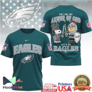 Philadelphia Eagles Put On The Armor Of God Snoopy Charlie Brown 2026 Fans T Shirt