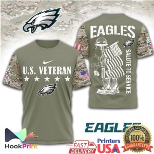 Philadelphia Eagles Salute To Service US Veteran Military Camo T Shirt