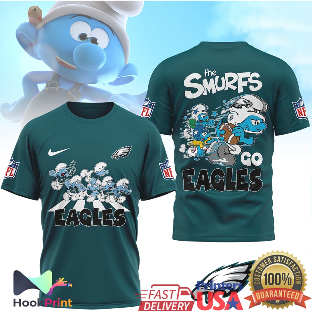 Philadelphia Eagles Smurfs Cartoon Football Go Eagles T Shirt Philadelphia Eagles Smurfs Cartoon Football Go Eagles T Shirt