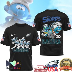 Philadelphia Eagles Smurfs Cartoon Football Go Eagles T Shirt