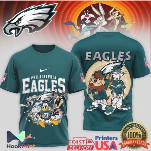 Philadelphia Eagles x Looney Tunes Mashup Retro Cartoon Football T Shirt Philadelphia Eagles x Looney Tunes Mashup Retro Cartoon Football T Shirt
