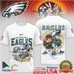 Philadelphia Eagles x Looney Tunes Mashup Retro Cartoon Football T Shirt