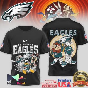 Philadelphia Eagles x Looney Tunes Mashup Retro Cartoon Football T Shirt
