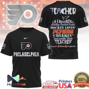 Philadelphia Flyers Hockey Teacher Teach Love Inspire T Shirt Philadelphia Flyers Hockey Teacher Teach Love Inspire T Shirt