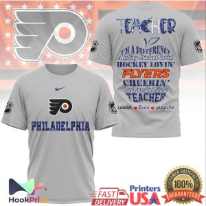 Philadelphia Flyers Hockey Teacher Teach Love Inspire T Shirt