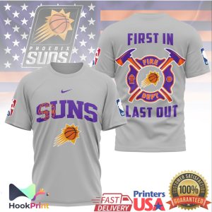 Phoenix Suns Fire Dept First In Last Out Firefighter Basketball T Shirt