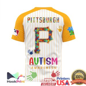 Pittsburgh Pirates Autism Awareness Colorful Handprint Baseball T Shirt