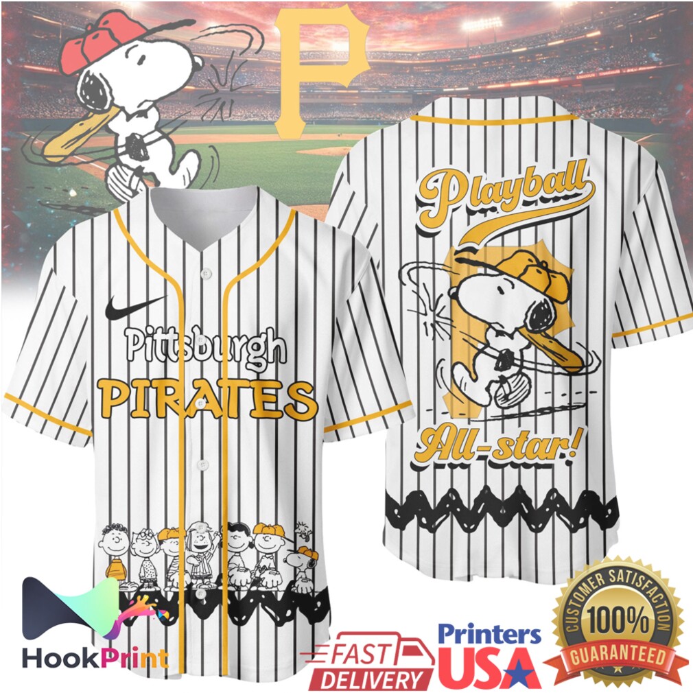 Pittsburgh Pirates Peanuts Snoopy Gang Playball All Star Baseball Jersey Pittsburgh Pirates Peanuts Snoopy Gang Playball All Star Baseball Jersey
