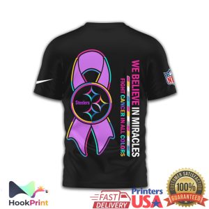 Pittsburgh Slers Crucial Catch We Believe In Miracles Cancer Awareness T Shirt Pittsburgh Slers Crucial Catch We Believe In Miracles Cancer Awareness T Shirt