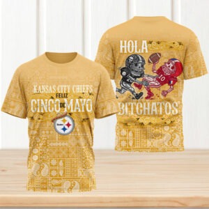 Pittsburgh Slers Feliz Cinco De Mayo Bitchatos Gold Bandana T Shirt