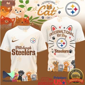 Pittsburgh Slers International Cat Day Paw Print Graphic T Shirt