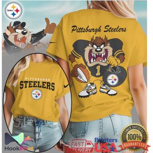 Pittsburgh Slers Looney Tunes Taz Football Graphic T Shirt Pittsburgh Slers Looney Tunes Taz Football Graphic T Shirt