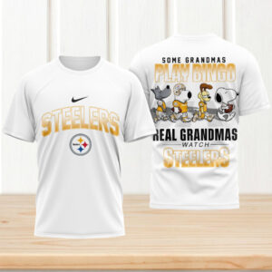 Pittsburgh Slers Real Grandmas Watch Football Funny Cartoon Dogs T Shirt