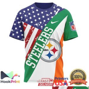 Pittsburgh Steelers Irish America St Patrick's Day NFL Football Fans Green Vintage T Shirt
