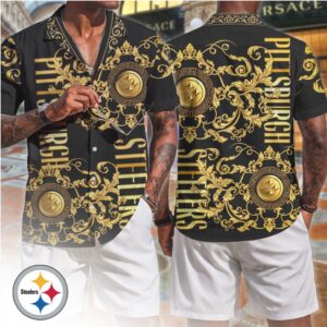 Pittsburgh Steelers NFL Gold Baroque Luxury Pattern T Shirt Pittsburgh Steelers NFL Gold Baroque Luxury Pattern T Shirt
