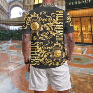 Pittsburgh Steelers NFL Gold Baroque Luxury Pattern T Shirt