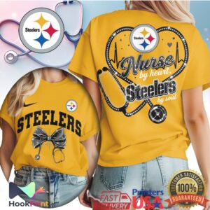 Pittsburgh Steelers Nurse By Heart Steelers By Soul Medical Professional T Shirt