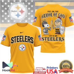 Pittsburgh Steelers Put On The Armor Of God Snoopy Charlie Brown 2026 Fans T Shirt