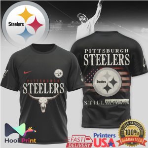 Pittsburgh Steelers Still The Problem Western Bull Skull Black T Shirt