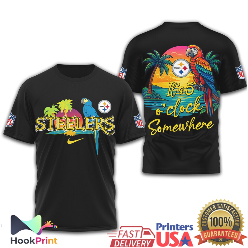Pittsburgh Steelers Tropical Island Parrot NFL Summer T Shirt Pittsburgh Steelers Tropical Island Parrot NFL Summer T Shirt