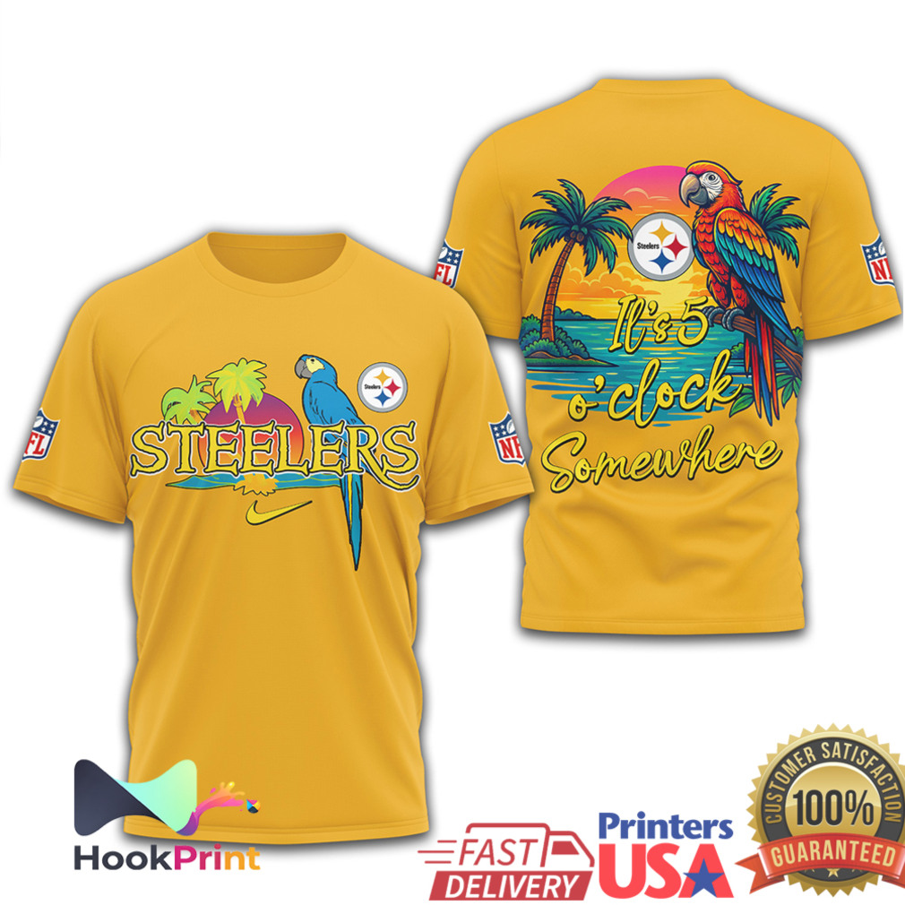 Pittsburgh Steelers Tropical Island Parrot NFL Summer T Shirt Pittsburgh Steelers Tropical Island Parrot NFL Summer T Shirt