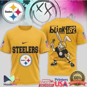 Pittsburgh Steelers x Blink 182 Bunny Mashup Graphic T Shirt